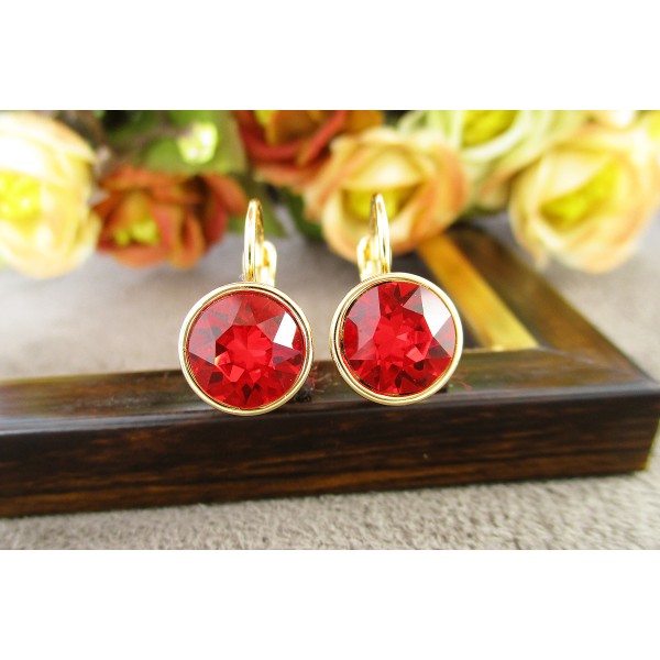 

Серьги Xuping с красными кристаллами Swarovski позолота 18К 3918000