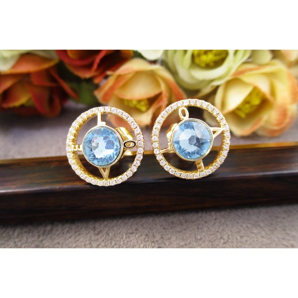 

Серьги Xuping с голубыми кристаллами Swarovski позолота 18К 2236000