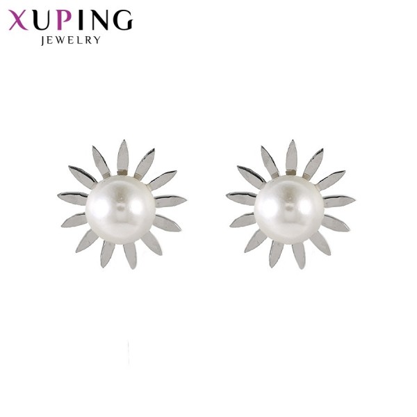

Серьги Xuping с белыми фианитами родиум ST 10004587