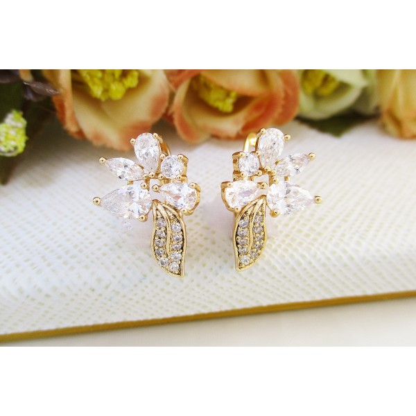 

Серьги Xuping с белыми фианитами позолота 18К 3331000