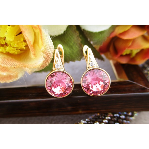 

Серьги Xuping с розовыми кристаллами Swarovski позолота 18К 4929000