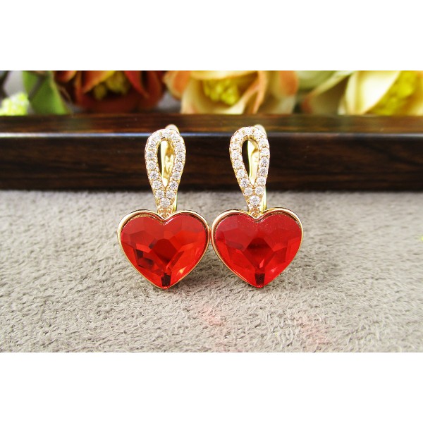 

Серьги Xuping с красными кристаллами Swarovski позолота 18К 6843000