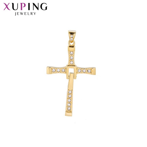 

Крестик Xuping с белыми фианитами позолота 24К 10009457