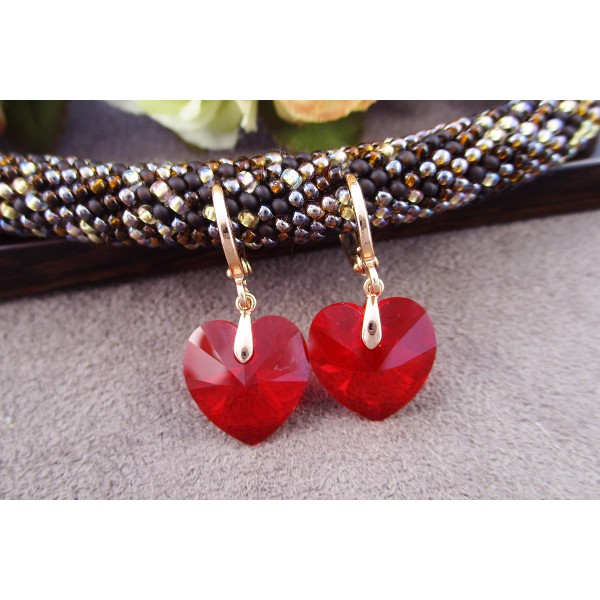 

Серьги с Xuping с красными кристаллами Swarovski позолота 18К 6614000