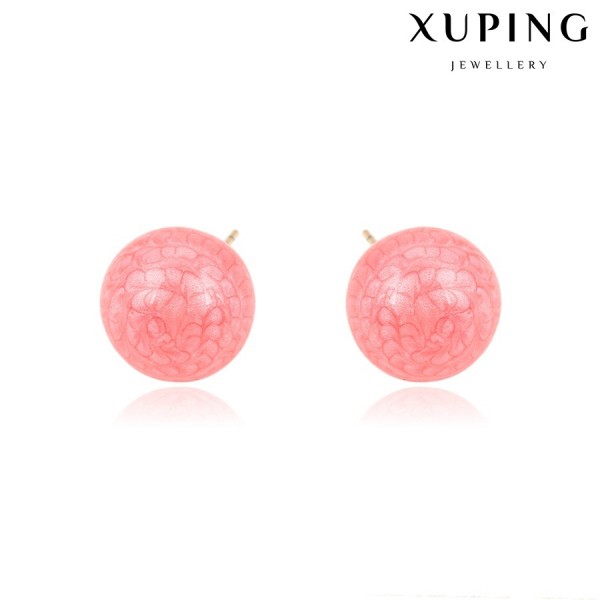 

Серьги Xuping с розовыми бусинами позолота 18К 4288000