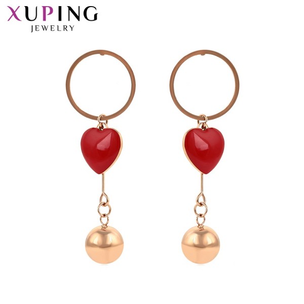 

Серьги Xuping с эмалью розовая позолота ST 4471000
