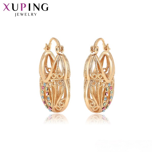 

Серьги Xuping с разноцветными фианитами позолота 18К 4653000