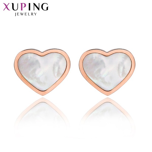 

Серьги Xuping с белой вставкой розовая позолота 9772000