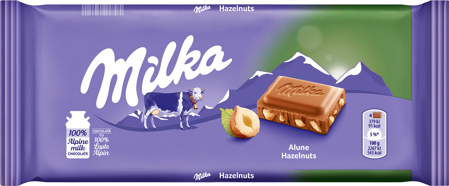 Шоколад молочный Milka Huzelnuts с дроблённым лесным орехом 100 г ...