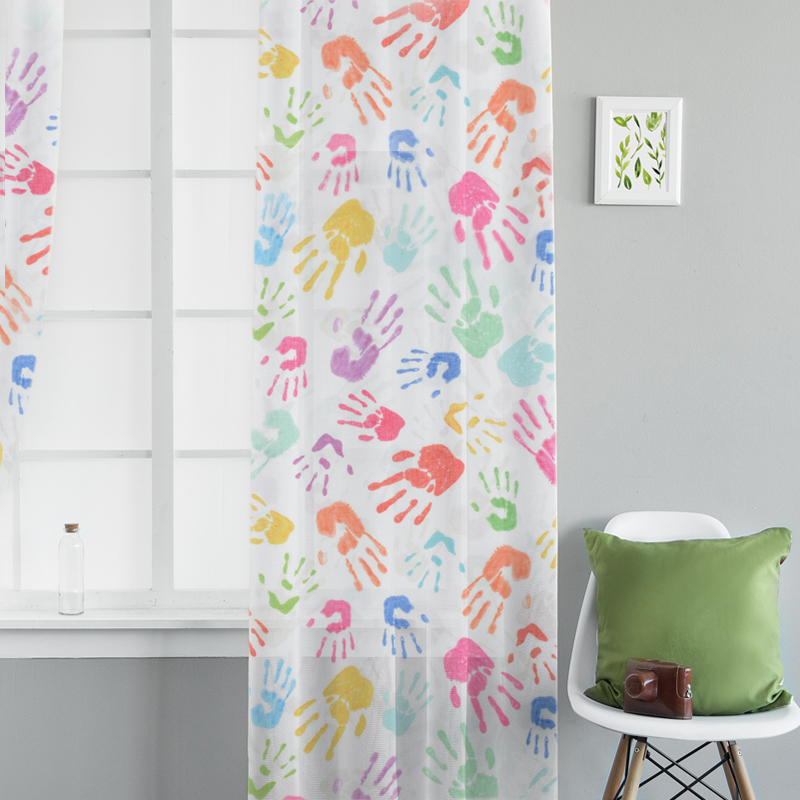 

Тюль кисея с утяжелителем в детскую комнату Time Textile Ладошки 400х275 см Оранжевый, Красный, Желтый TT162484-400275