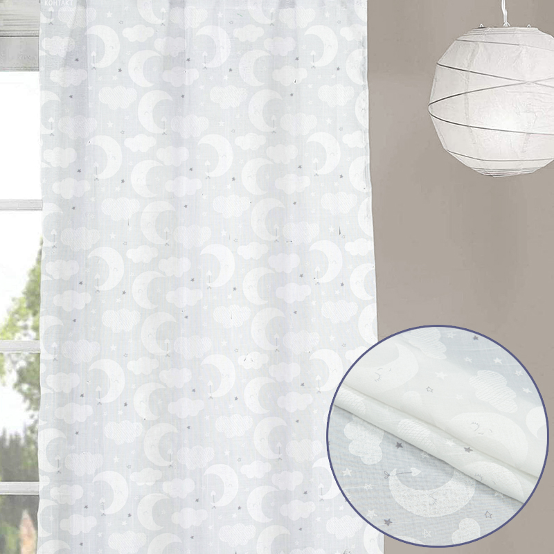 

Тюль премиум-класса в детскую комнату Time Textile Sarika Moon 400х275 см Белый TT165010-400275