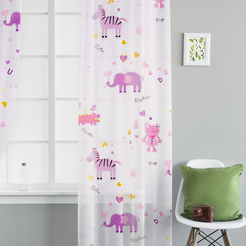 

Тюль в детскую комнату Time Textile Зверушки 400х270 см Розовый, Фиолетовый TT107910-400270