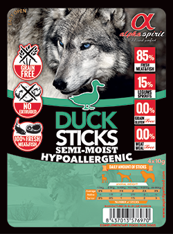 

Лакомства для собак Alpha Spirit DOG Sticks Duck Chicken (с уткой) 30 шт.