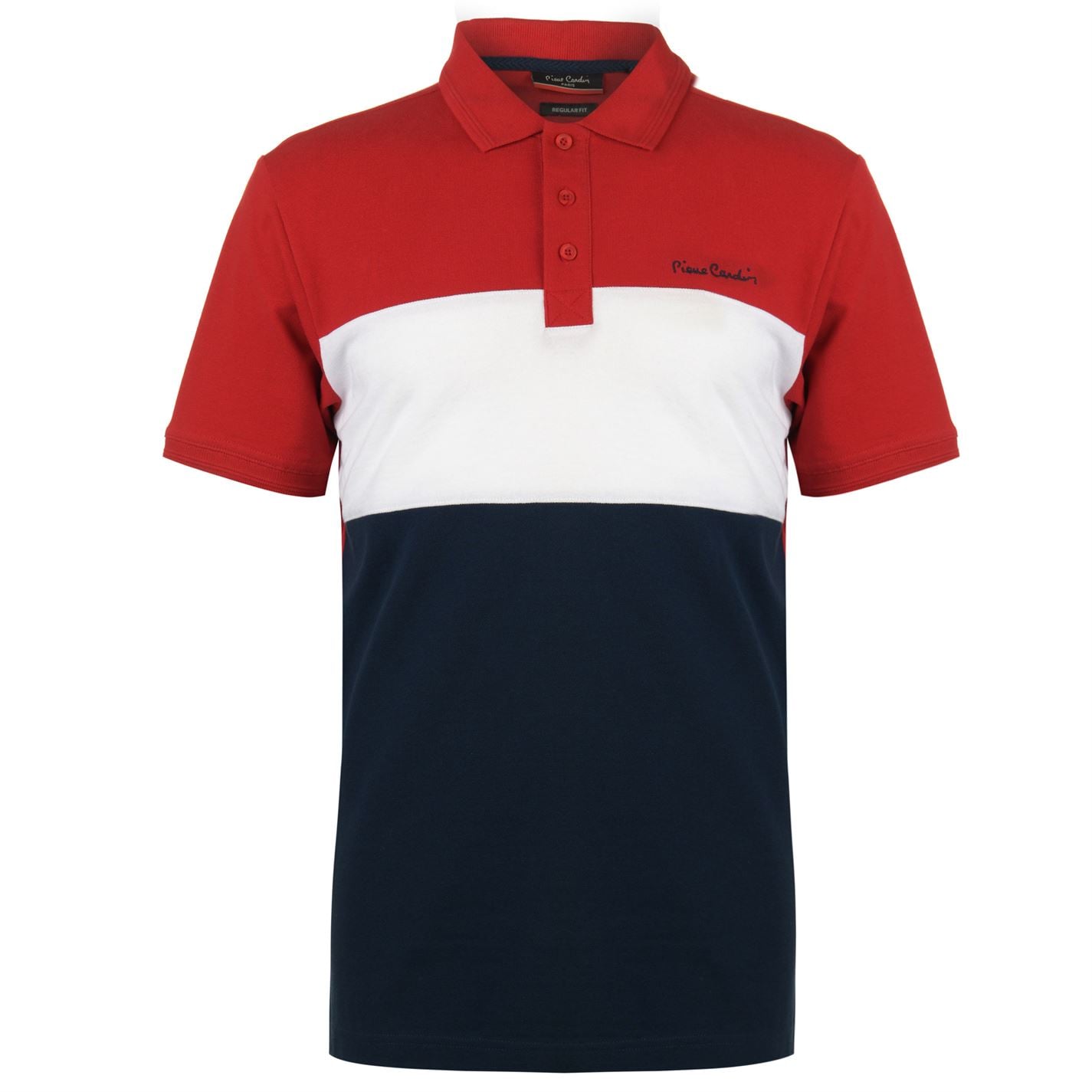 

Поло Pierre Cardin Cut And Sew Polo Shirt Mens XL Красный/Синий/Белый