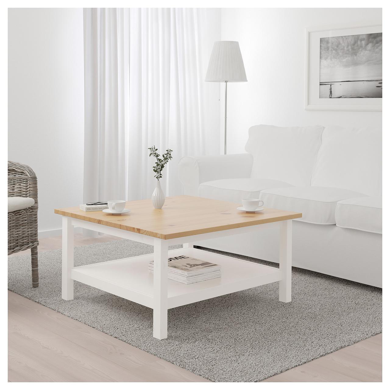 

Журнальный столик IKEA HEMNES 90x90 см светло-коричневый беленый белый (304.134.95)