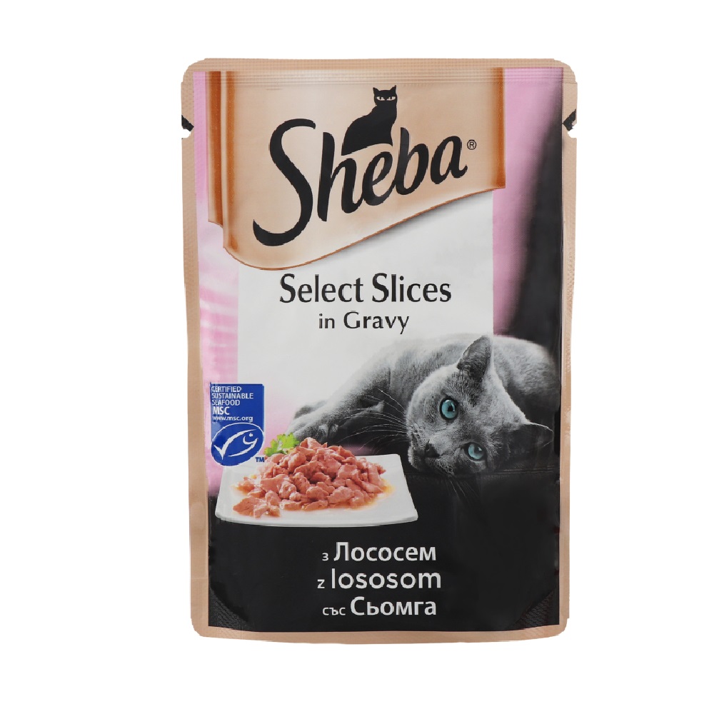 Вологий корм для котів Sheba Selection in Sauce з лососем у соусі 85 г ...