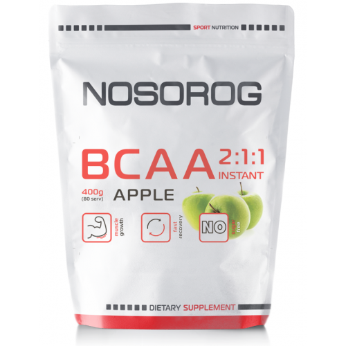 

Аминокислота Бцаа Носорог / Nosorog Nutrition BCAA 2:1:1 Instant 400 г яблоко