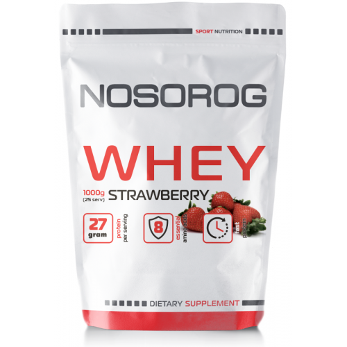 

Протеин сывороточный Носорог / Nosorog Nutrition Whey protein 1 кг клубника