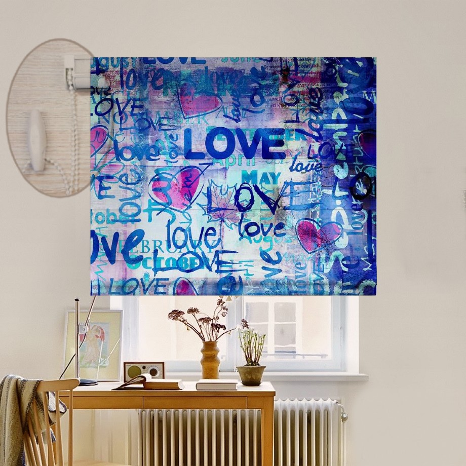 

Римская штора система Lux Coullise InHt Фотопечать Граффити 00-052 Блэкаут 40х170 см