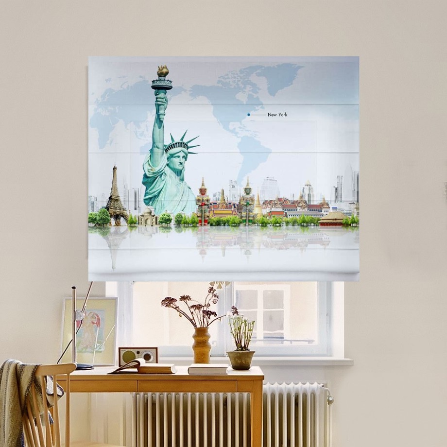 

Римская штора система Classic InHt Фотопечать Город 00-478 Блэкаут 180х170 см