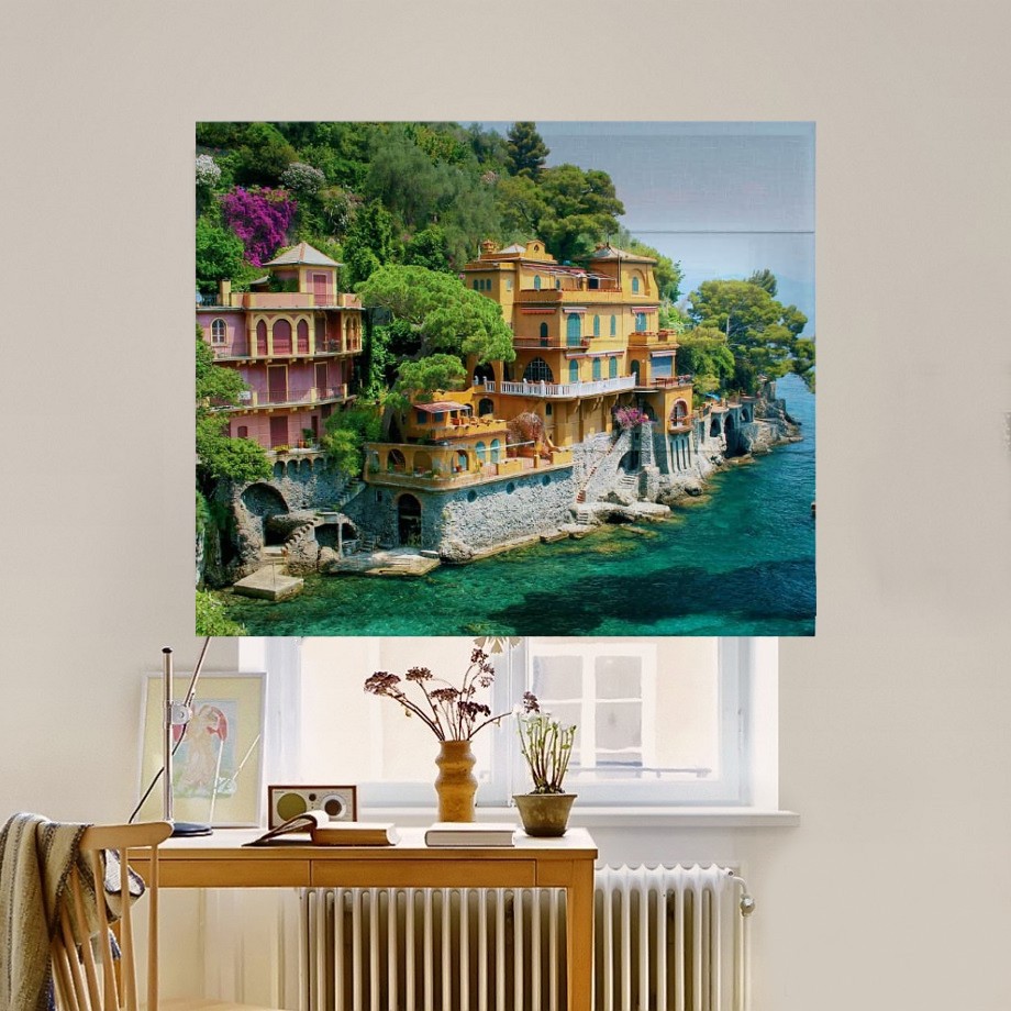 

Римская штора система Classic InHt Фотопечать Город у моря 00-106 Блэкаут 100х170 см