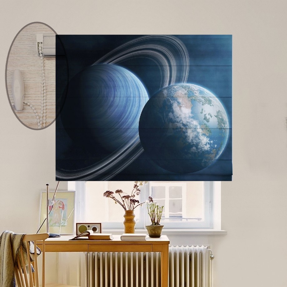 

Римская штора система Lux Coullise InHt Фотопечать Космос 00-430 Блэкаут 150х170 см