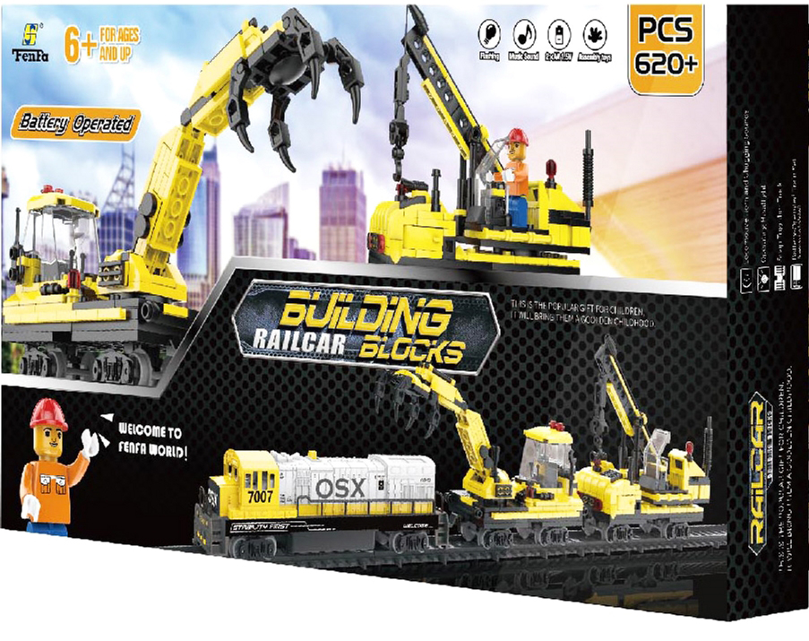 

Железная дорога Fenfa 1:87 с конструктором, свет + звук (6910010608254)