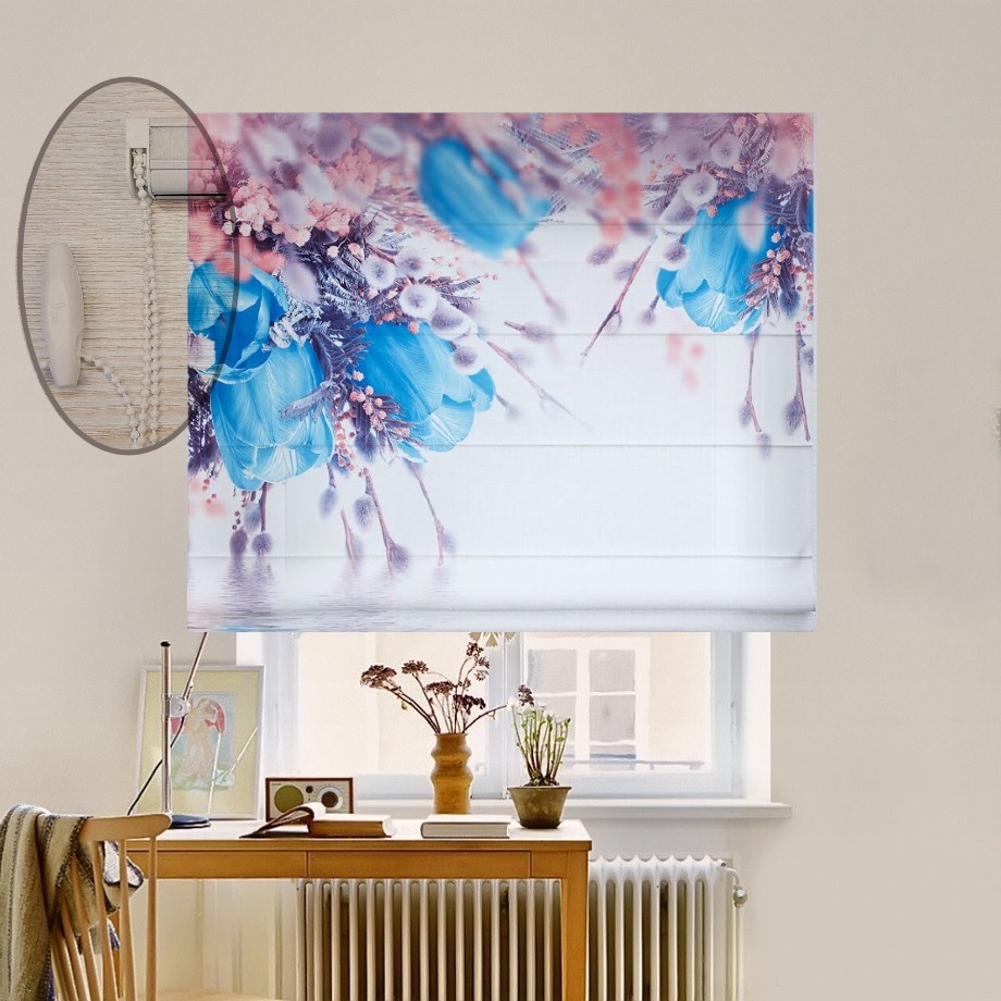 

Римская штора система Lux Coullise InHt Фотопечать Цветы 03-226 Блэкаут 140х170 см