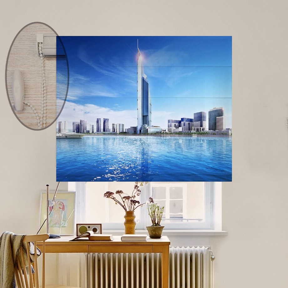 

Римская штора система Lux Coullise InHt Фотопечать Город 00-493 Блэкаут 70х170 см