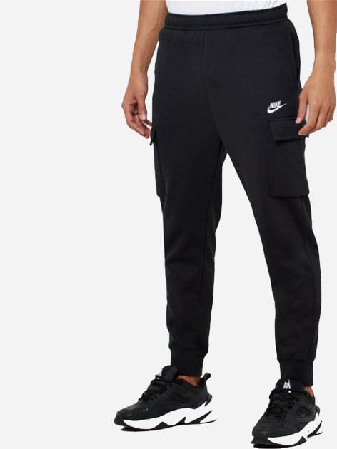 Акція на Спортивні штани утеплені чоловічі Nike M Nsw Club Pant Cargo Bb CD3129-010 2XL Чорні від Rozetka