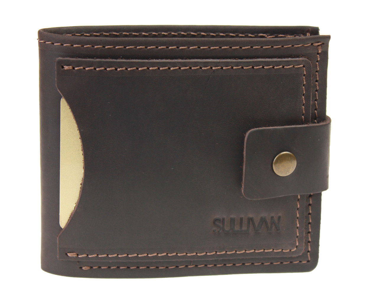 

Кошелек мужской кожаный маленький SULLIVAN kmg15(9) коричневый