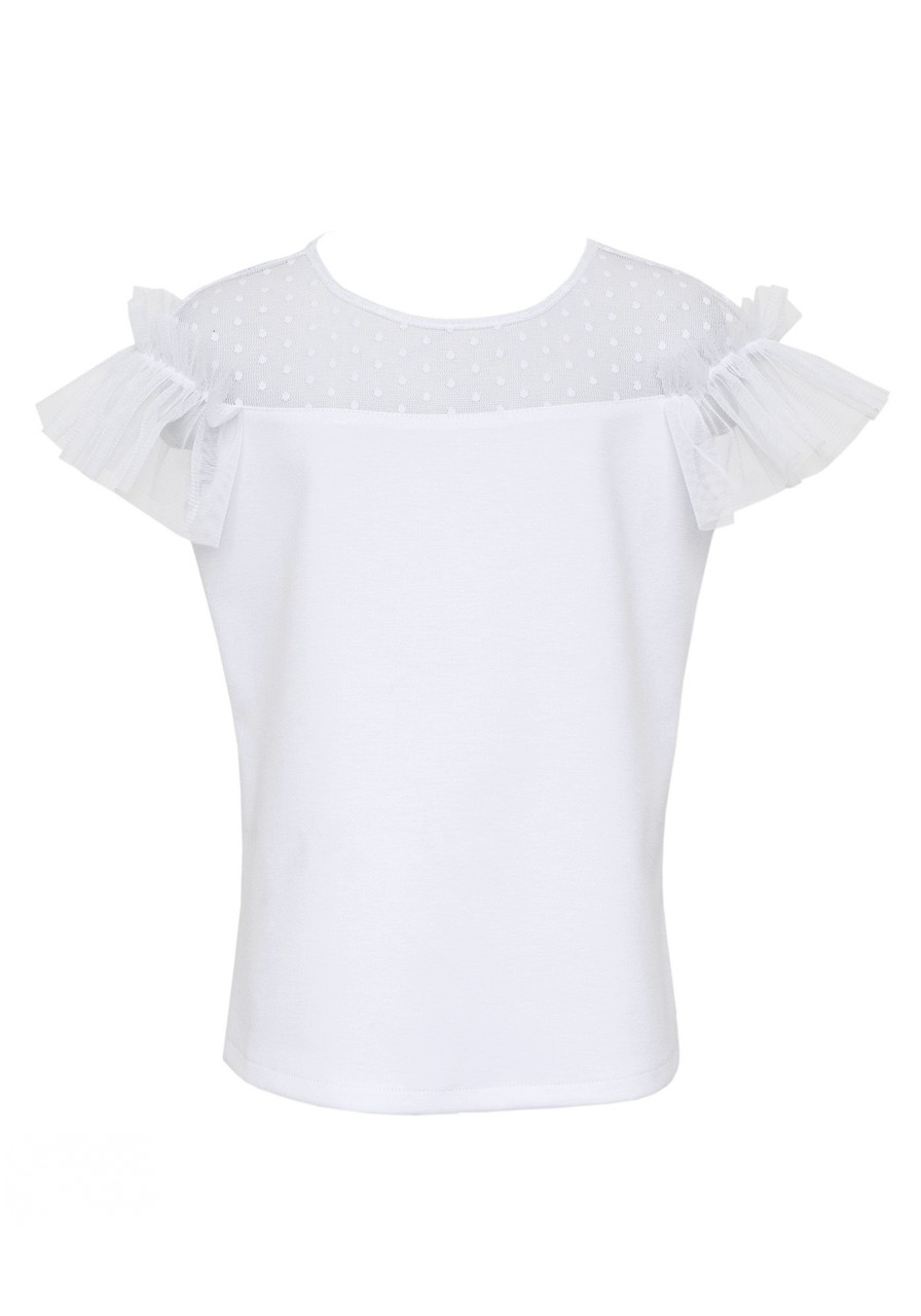 

Блузка для девочки с коротким рукавом SLY 121/S/19 белая 146