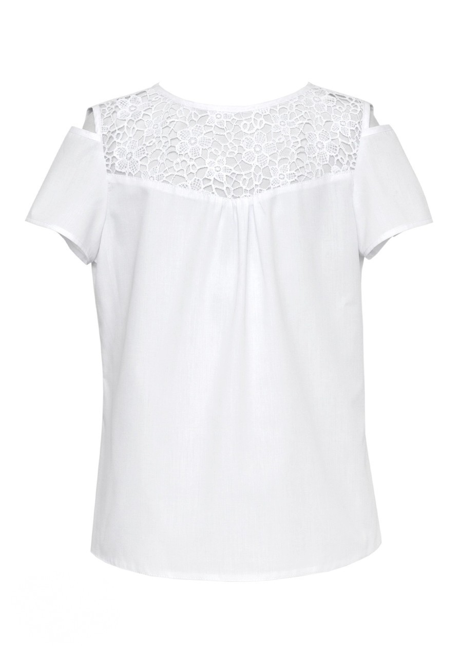 

Блузка для девочки с коротким рукавом SLY 117/S/18 белая 146