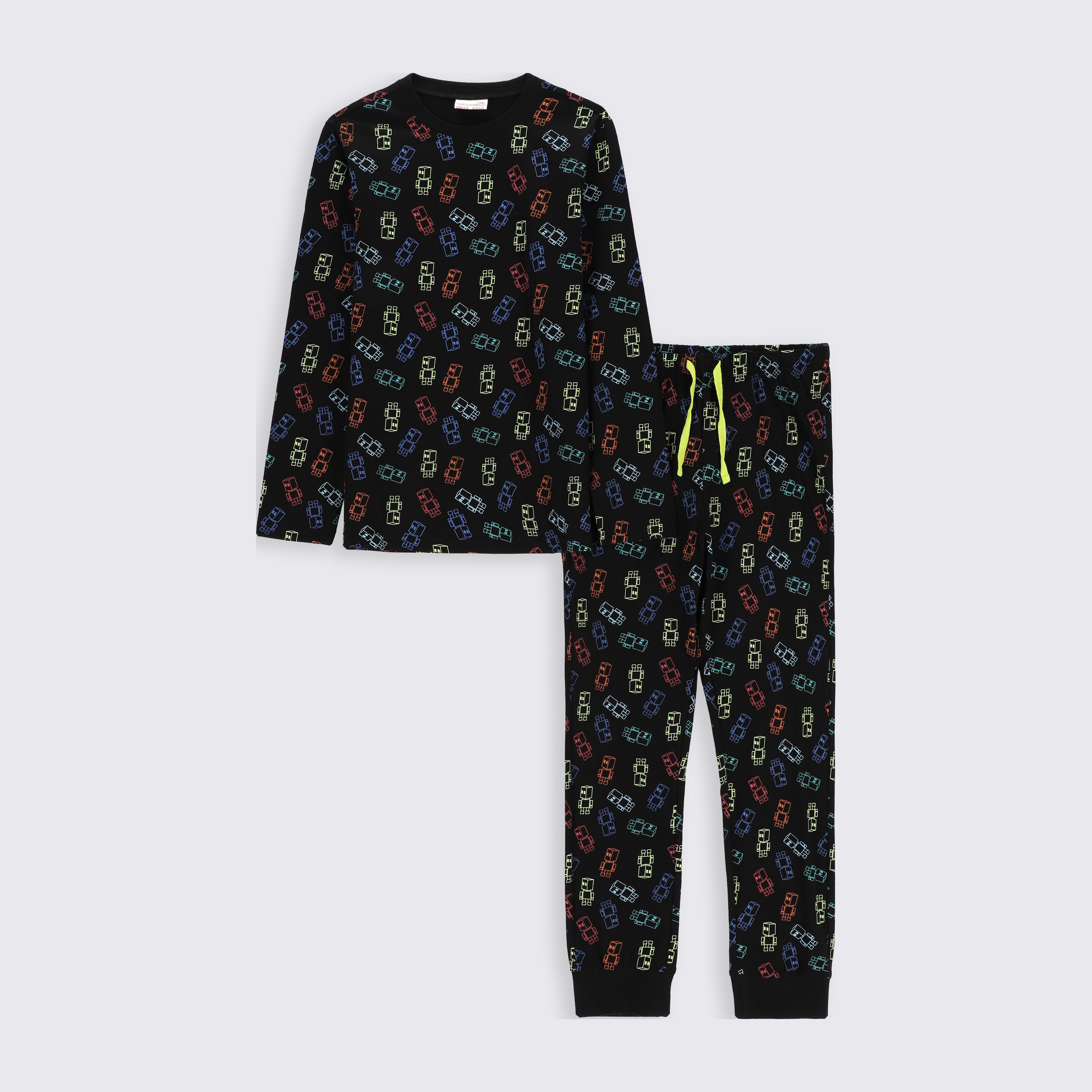 Акция на Піжама (футболка з довгими рукавами + штани) для хлопчика Coccodrillo Pyjamas ZC2448114PJS-021 104 см Чорна от Rozetka