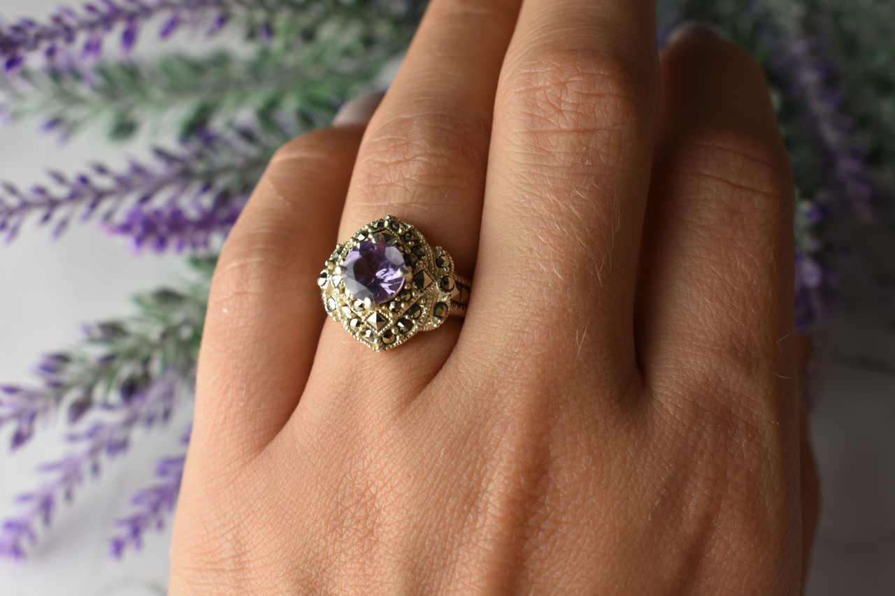 

Серебряное кольцо с Турмалином И Марказитом Винтаж 1615 Sky Jewelry 17 (170)