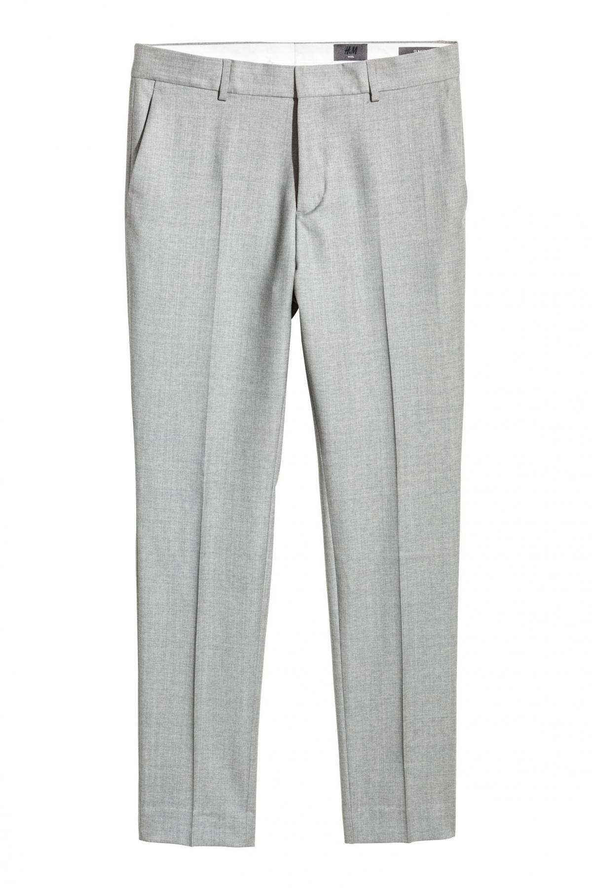 

Шерстяные брюки Slim fit H&M 48 Серые