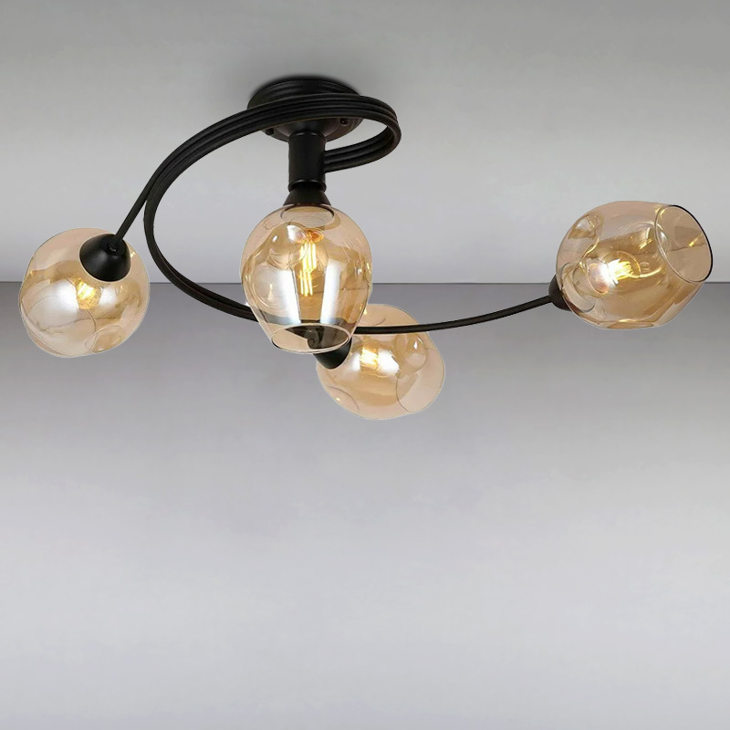 

Люстра потолочная Light House LS-15190-4 BK+BR черная