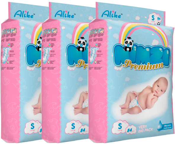 

Подгузники Mimzi Premium S 3-6 кг 84 шт 1+1=3 упаковки (MDS3) (4820209800252)