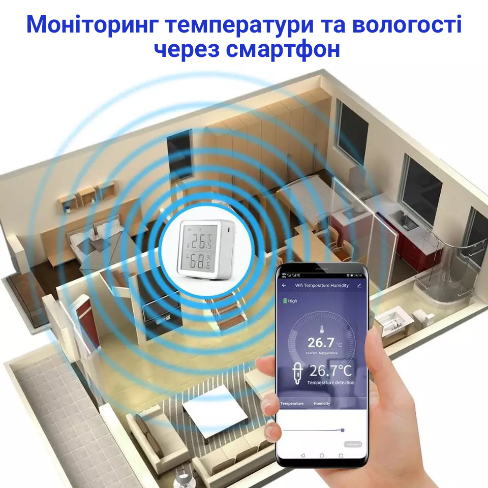 Умный Wi-Fi термометр - гигрометр USmart THD-02w | датчик температуры и  влажности с поддержкой Tuya – фото, отзывы, характеристики в  интернет-магазине ROZETKA от продавца: Gadget Geek | Купить в Украине:  Киеве, Харькове,