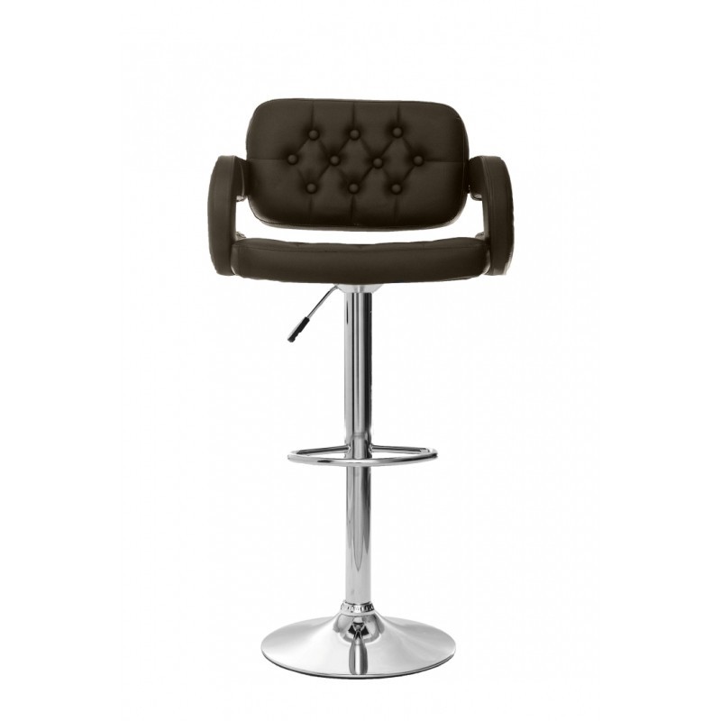

Стул барный Hoker VINCI Brown поворотный, экокожа, с регулировкой высоты и подставкой для ног, стул визажиста