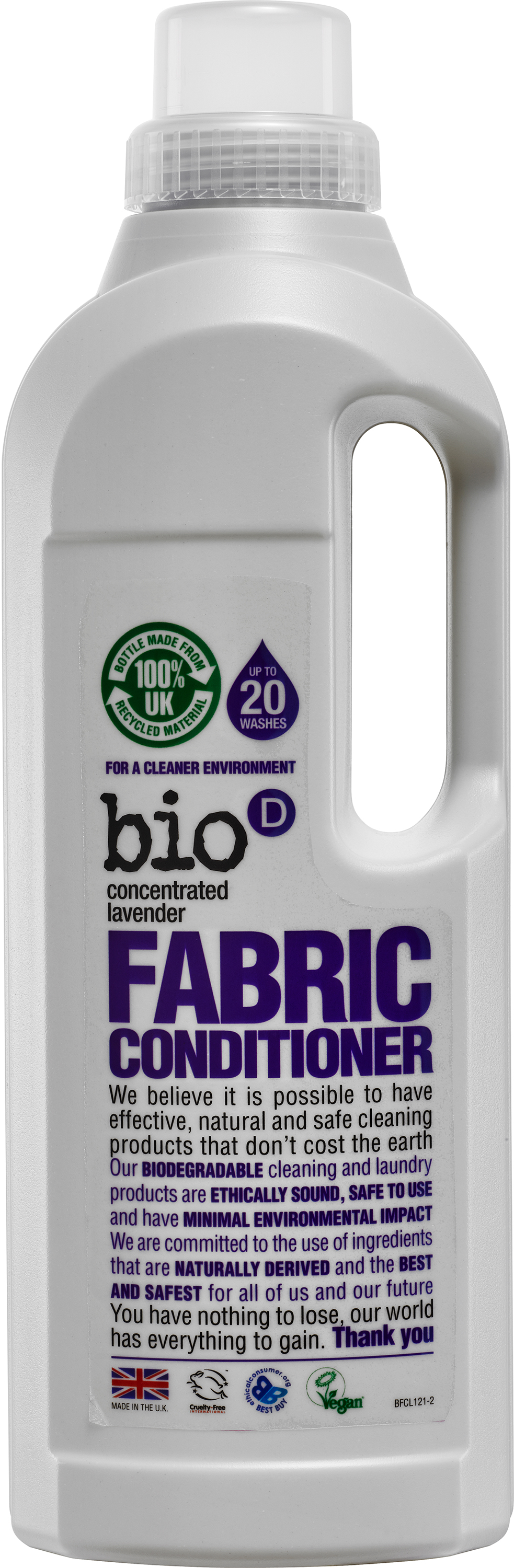 

Концентрированный кондиционер-смягчитель Bio-D Fabric Conditioner Lavender с эфирным маслом Лаванды 1 л