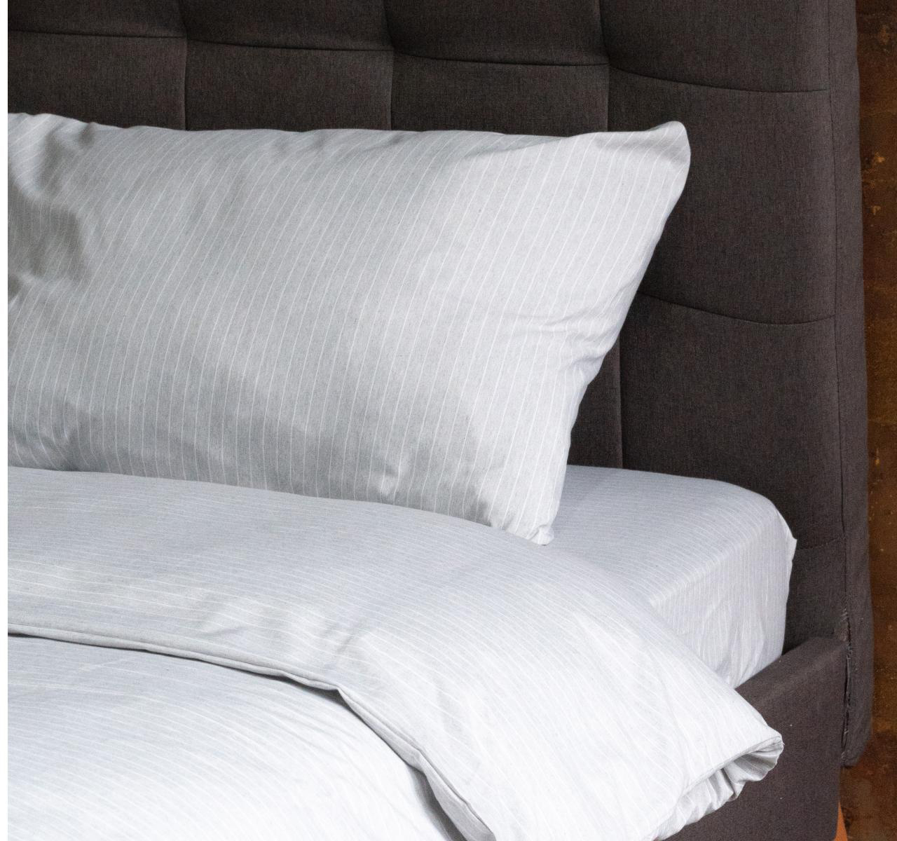 

Постельный комплект U-tek Hotel Collection Cotton Stripe Grey-White полуторный