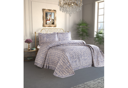 

Покрывало Tropik Home Pandora Leaves Navy Blue 1229-9 240x260 Синий
