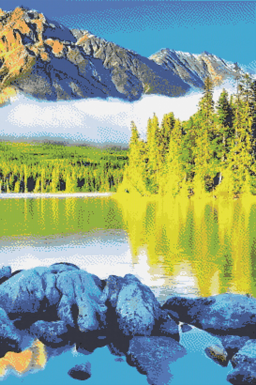 Вышивка Риолис 1235 «Озеро в горах»