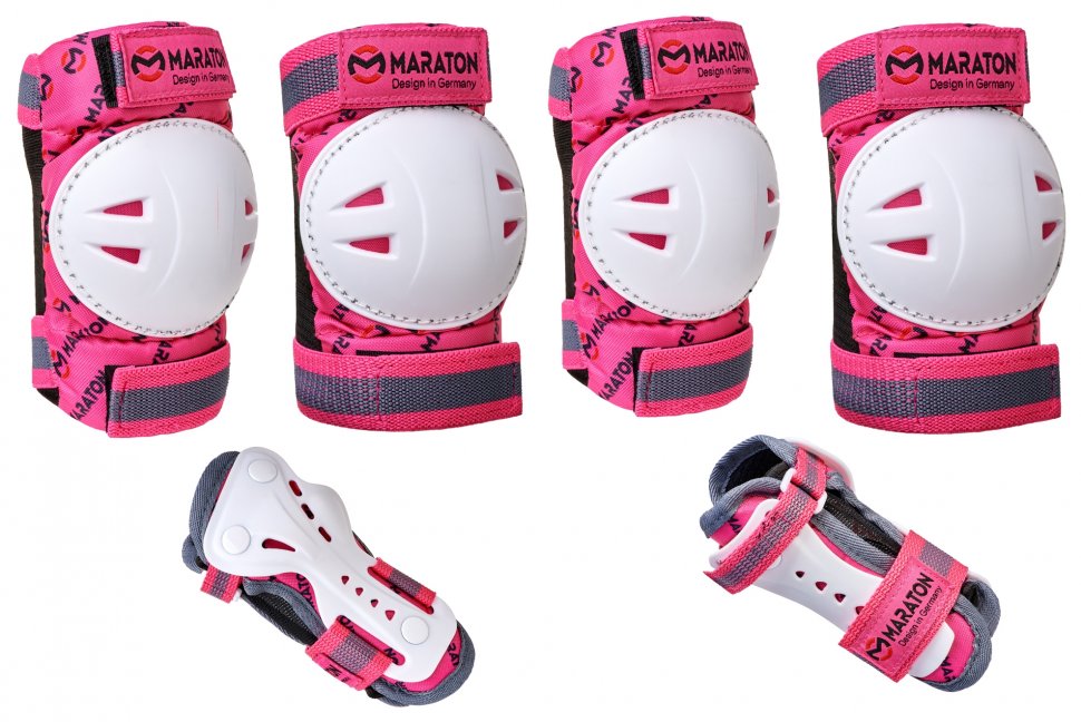 

Набор защиты для коленей, локтей и запястий Protective Gear Maraton COOPER MIX розовый 1 / М