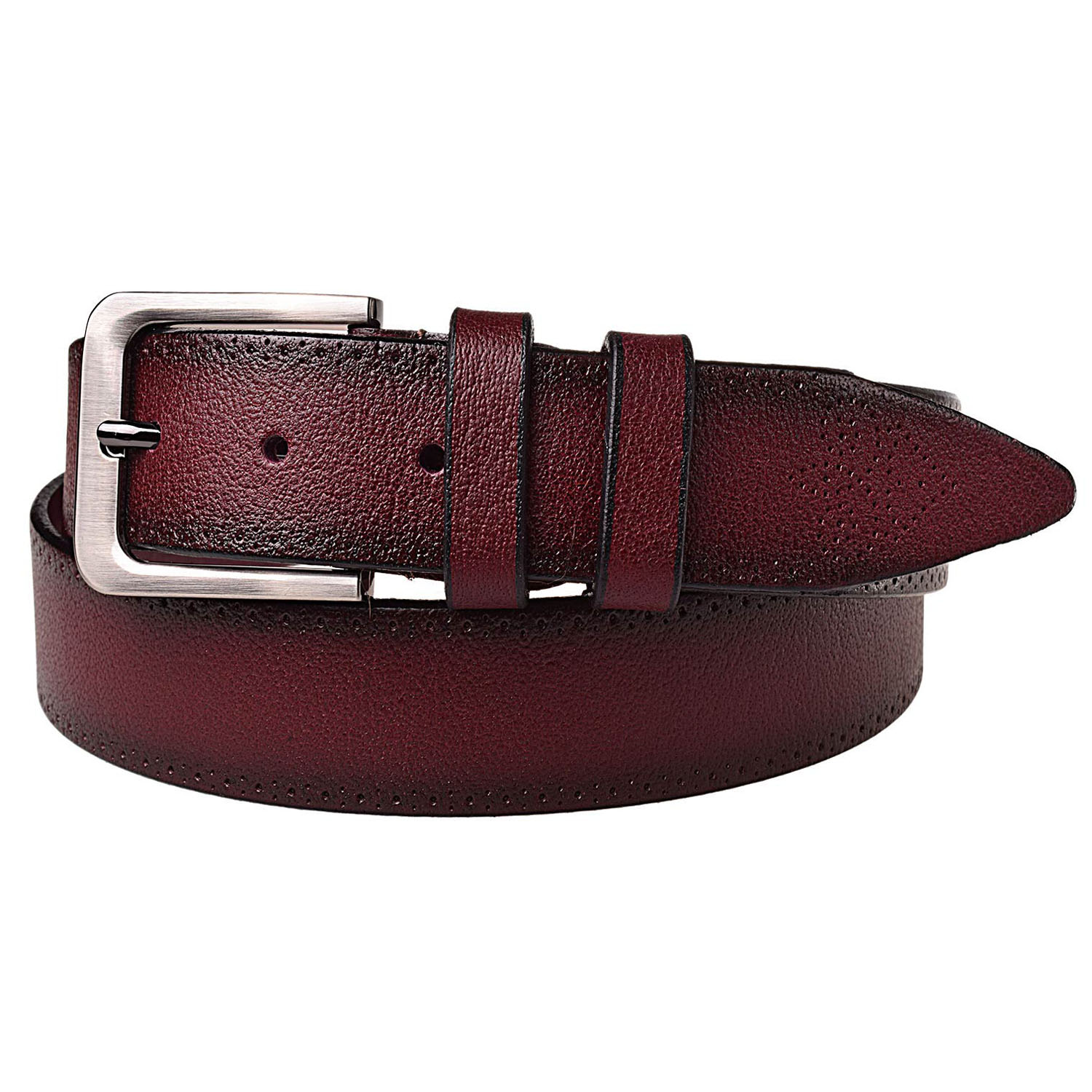 

Кожаный мужской ремень JK Бордо