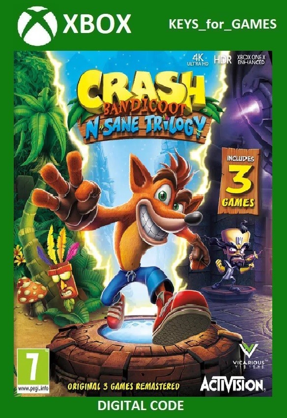 Crash bandicoot n sane on sale trilogy xbox one digital