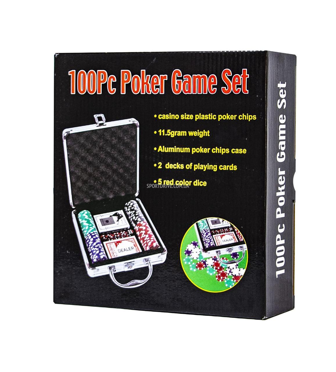 

Набор для игры в покер Indoor Play 100 фишек +2 колоды карт (ftsd-45)
