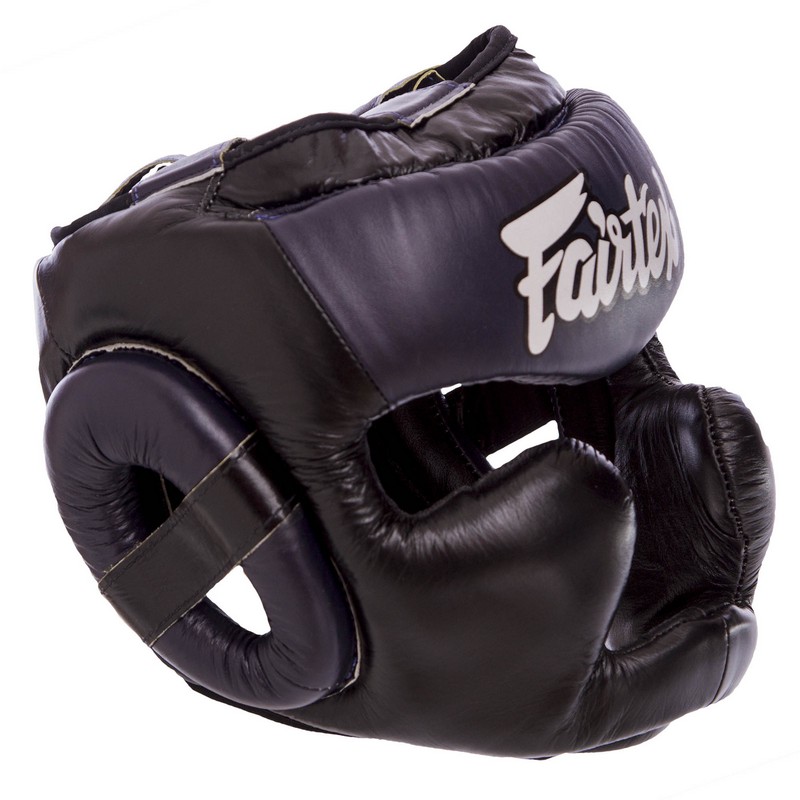 

Шлем боксерский с полной защитой кожаный FAIRTEX HG13-LACES (р-р M , черный-синий)/2