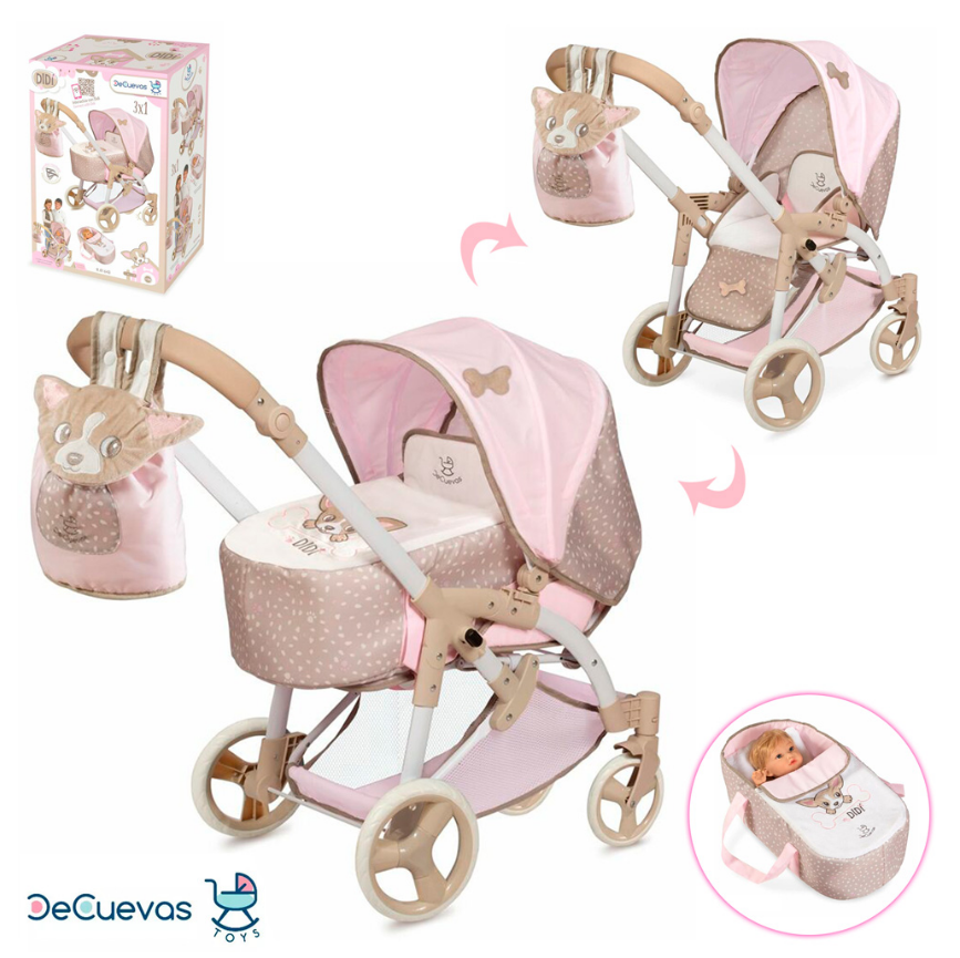 DeCuevas Коляска-трансформер для ляльок 3 в 1 серія Діді, 75см (81643 ...